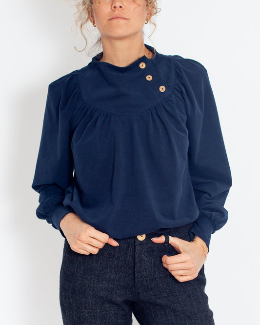 EN PRECOMMANDE - Blouse Olivia Marine à 125€ au lieu de 145€ en stock