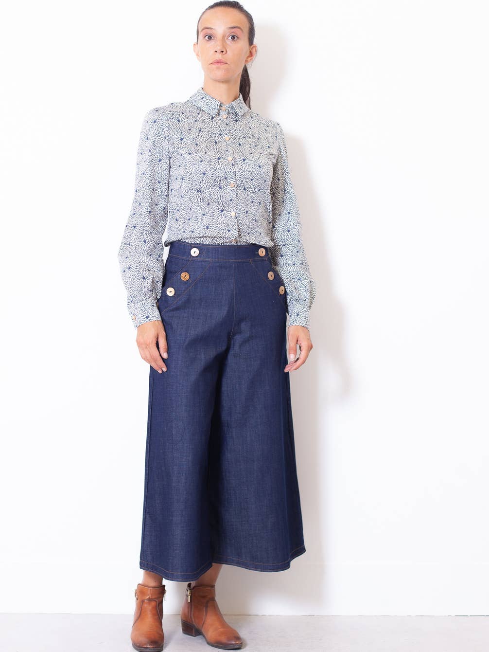 ICONIQUE - Jupe Culotte Henriette denim Bio Gots