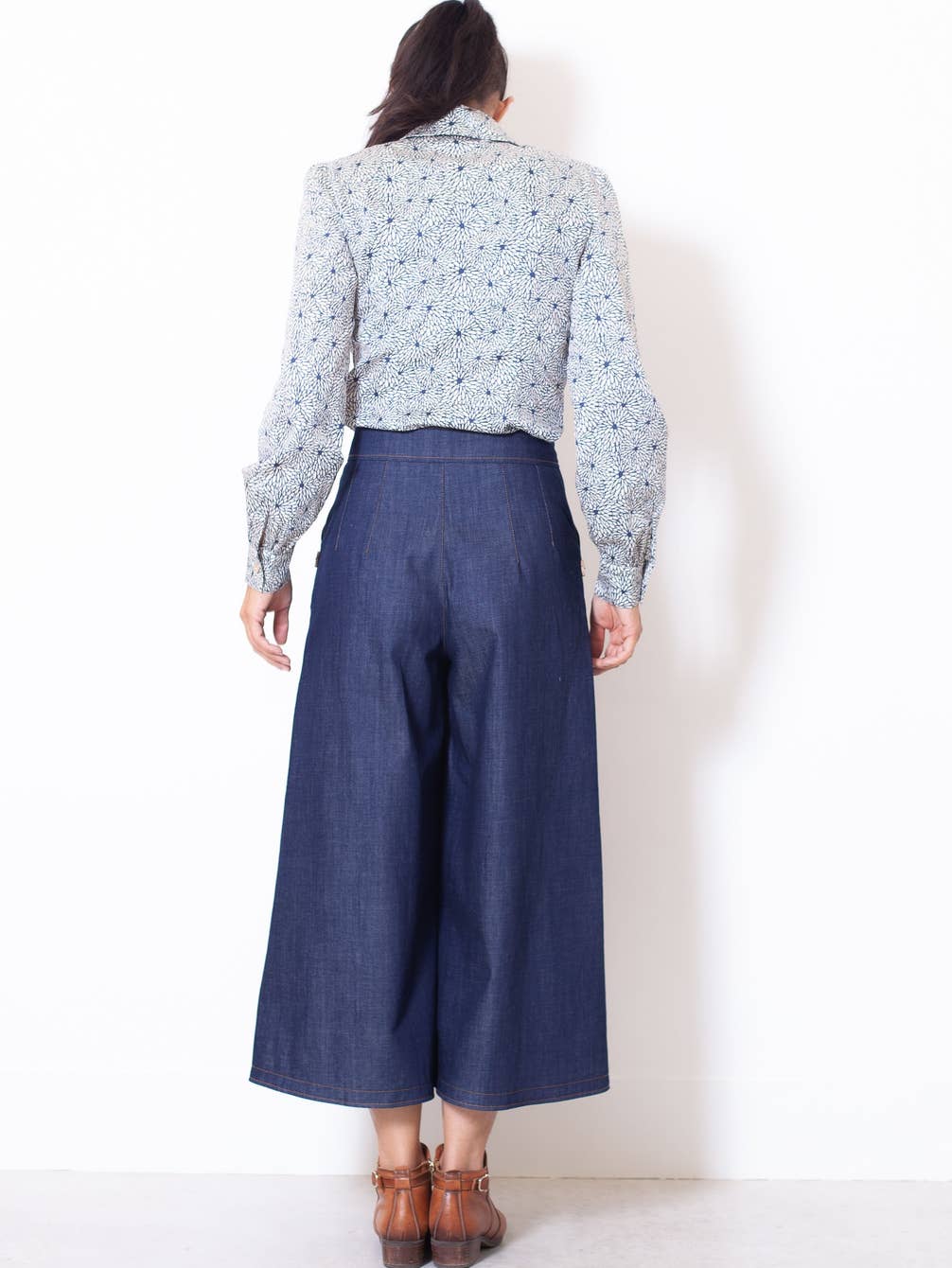 ICONIQUE - Jupe Culotte Henriette denim Bio Gots